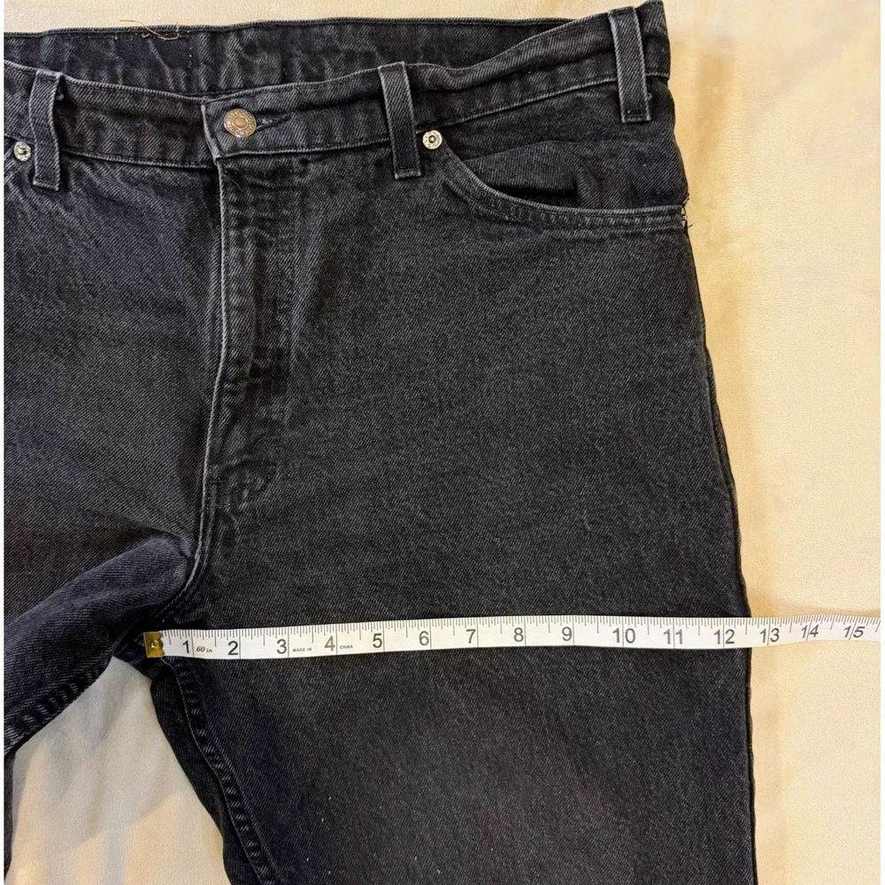 Levi's 550 Jeans Orange Tab 34x30 Black Relaxed Fit Tapered USA Paint Splatter